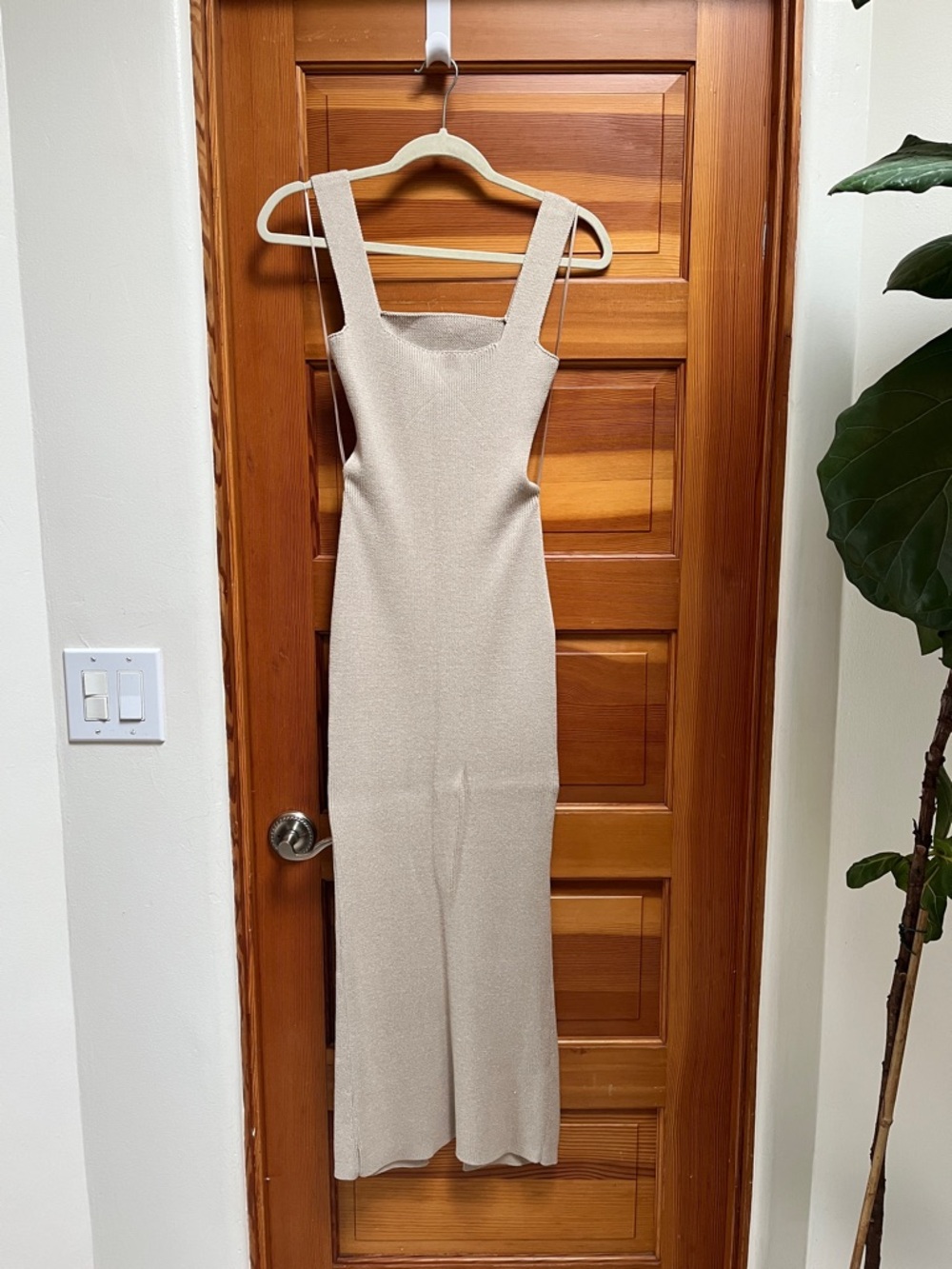 Cream Knit Maxi Dress